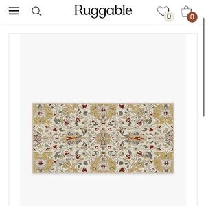 Ruggable Floral Rug in Gold and Cream
